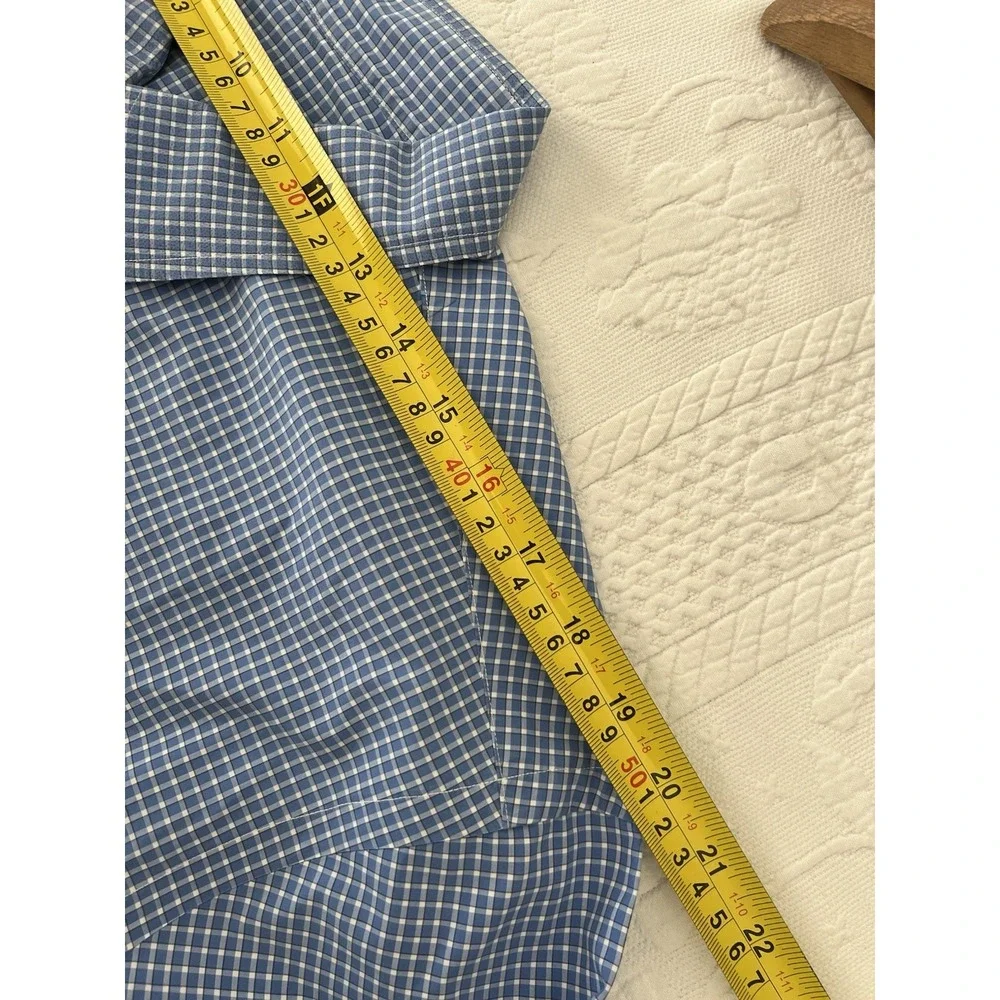 Polo Ralph Lauren Shirt Mens XXL Blue White Gingham Cotton Button Down Pony